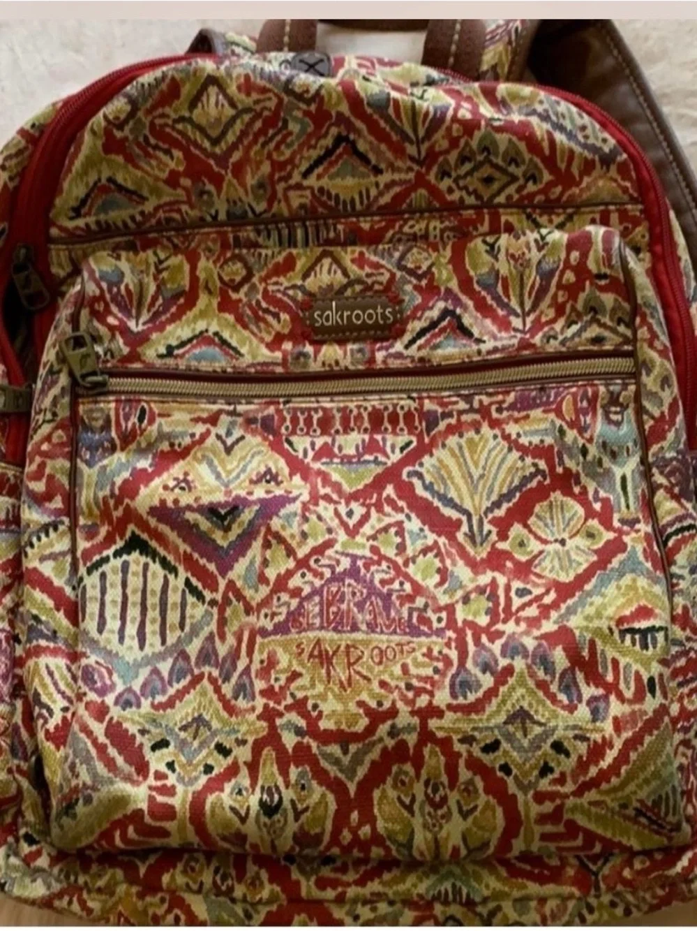 Sakroots Red Multicolor Patterned Women's Backpack